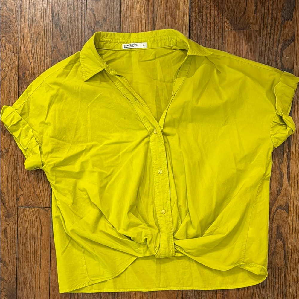 Bright Yellow Button-Up Women's Top